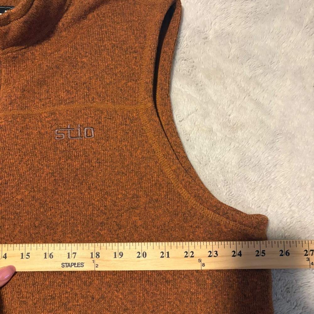 Stio Wilcox Fleece Vest Men XXL Burnt Orange Heather Full Zip Hike Gorpcore - Picture 4 of 8